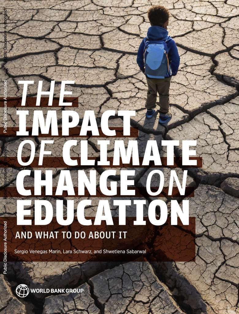 Report cover with child walking on cracked earth