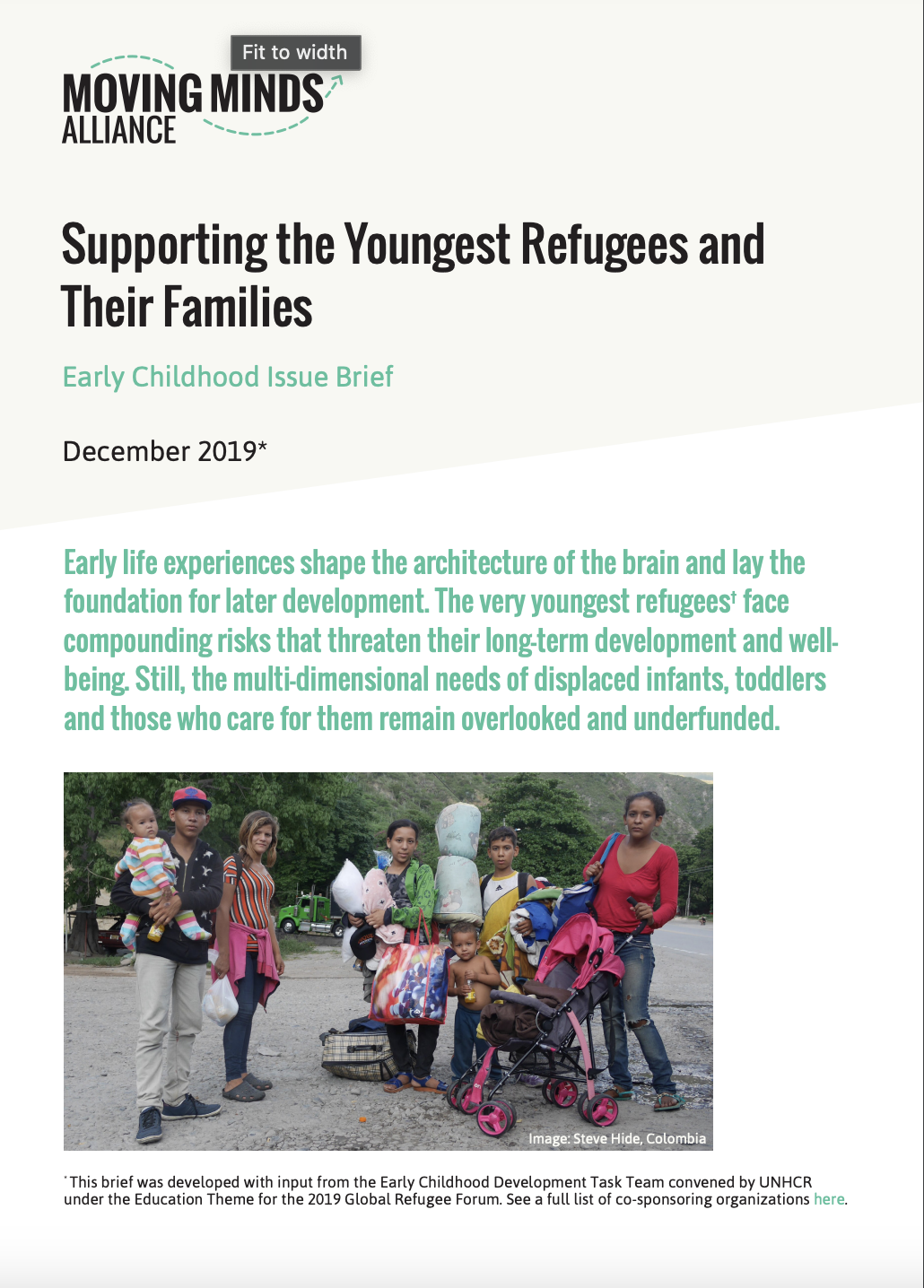 Supporting the Youngest Refugees and Their Families: Early Childhood ...